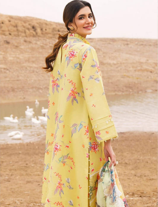ASIFA & NABEEL LAWN 3 PC- DIGITAL PRINT LAWN SHIRT & DIGITAL PRINT VOILE DUPATTA & LAWN DYED TROUSER.(LC-1070)