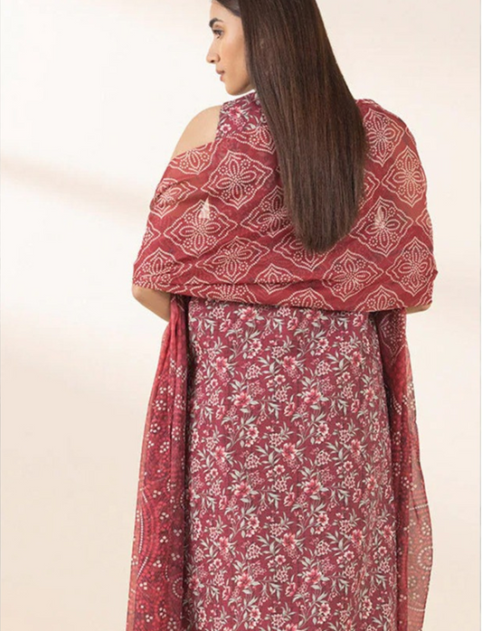 ASIFA & NABEEL LAWN 3 PC- DIGITAL PRINT LAWN SHIRT & DIGITAL PRINT VOILE DUPATTA & LAWN DYED TROUSER.(LC-1078)