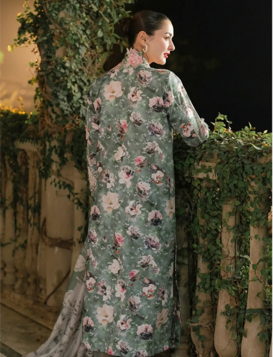 ASIFA & NABEEL LAWN 3 PC- DIGITAL PRINT LAWN SHIRT & DIGITAL PRINT VOILE DUPATTA & LAWN DYED TROUSER.(LC-1079)