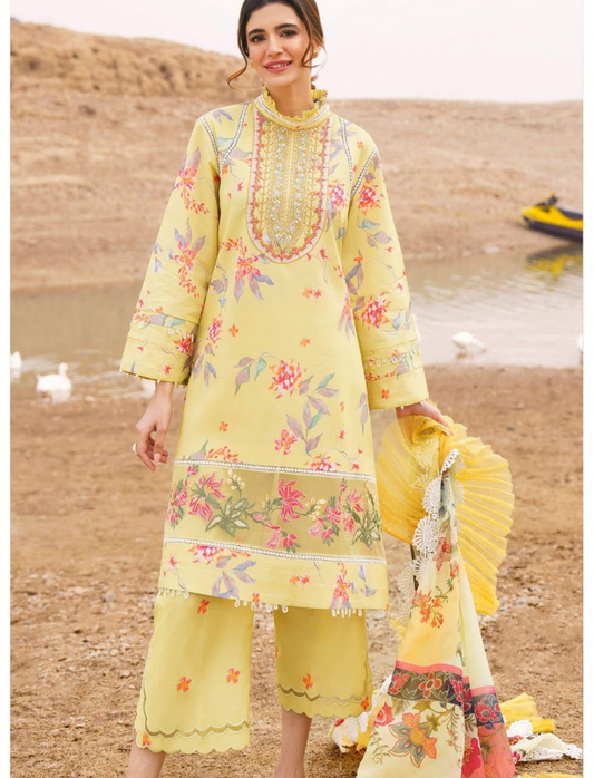 ASIFA & NABEEL LAWN 3 PC- DIGITAL PRINT LAWN SHIRT & DIGITAL PRINT VOILE DUPATTA & LAWN DYED TROUSER.(LC-1070)