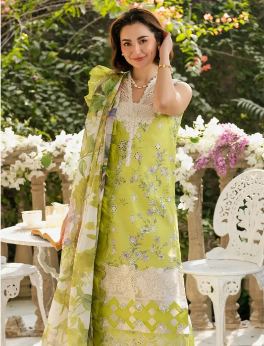 ASIFA & NABEEL LAWN 3 PC- DIGITAL PRINT LAWN SHIRT & DIGITAL PRINT VOILE DUPATTA & LAWN DYED TROUSER.(LC-1073)