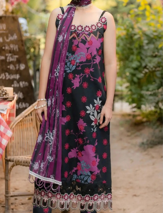 ASIFA & NABEEL LAWN 3 PC- DIGITAL PRINT LAWN SHIRT & DIGITAL PRINT VOILE DUPATTA & LAWN DYED TROUSER.(LC-1076)