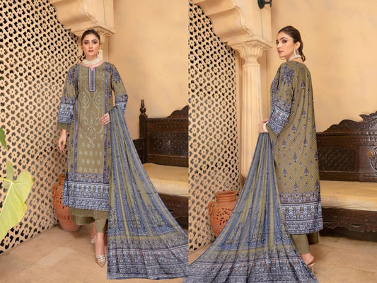 BIN SAEED-3 PC EMBROIDERED (BANA DORA) Article LC-BS-1001