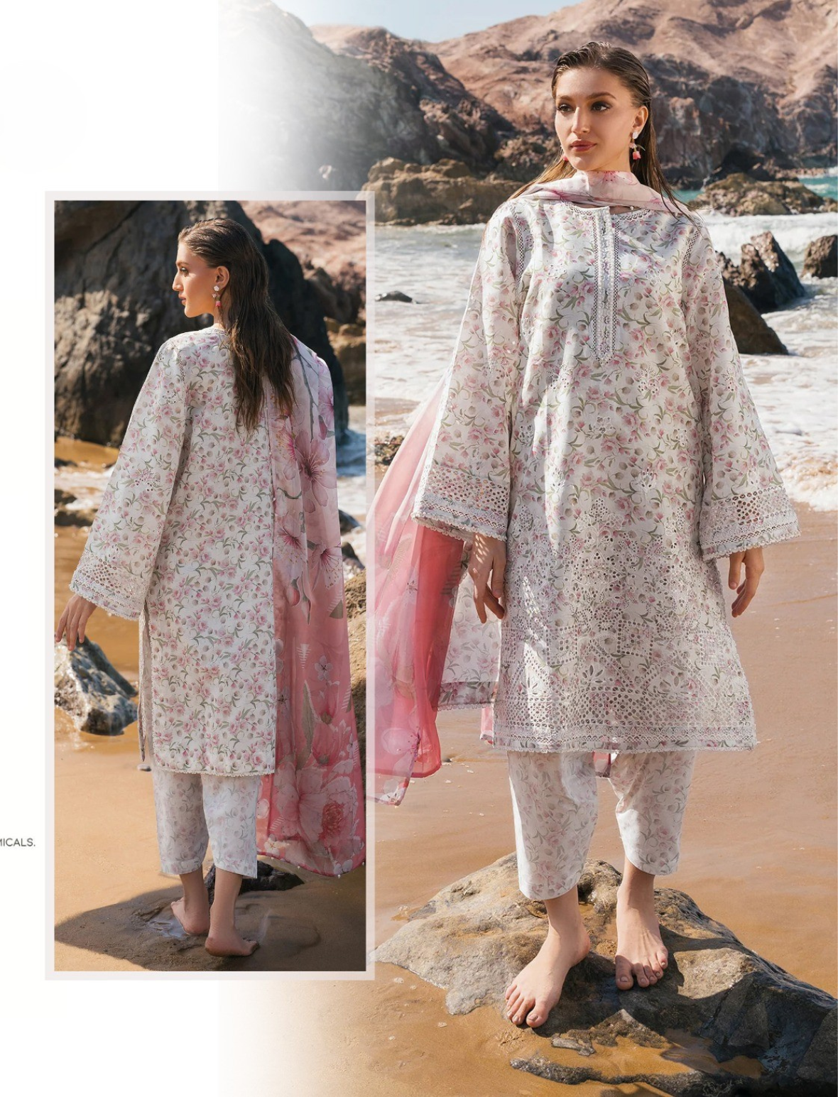 BAROQUE LAWN 3 PC- DIGITAL PRINT LAWN SHIRT & DIGITAL PRINT VOILE DUPATTA & LAWN DYED TROUSER.(LC-1052)