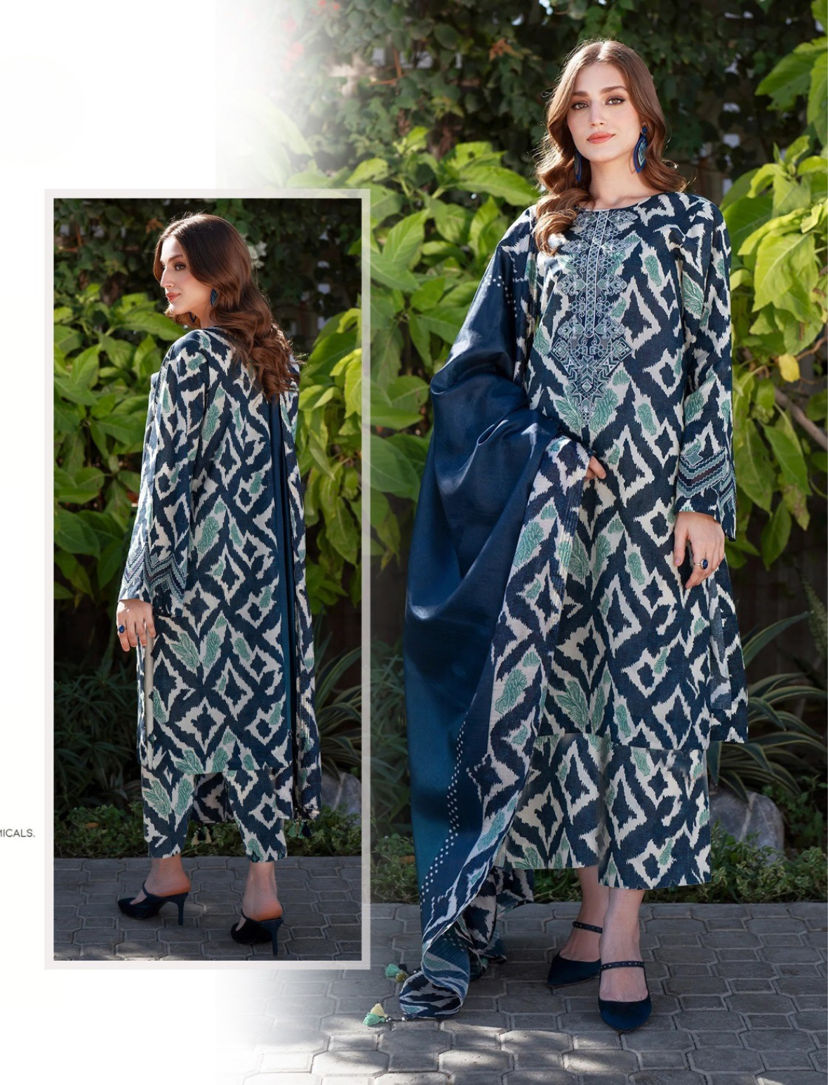 BAROQUE LAWN 3 PC- DIGITAL PRINT LAWN SHIRT & DIGITAL PRINT VOILE DUPATTA & LAWN DYED TROUSER.(LC-1055)