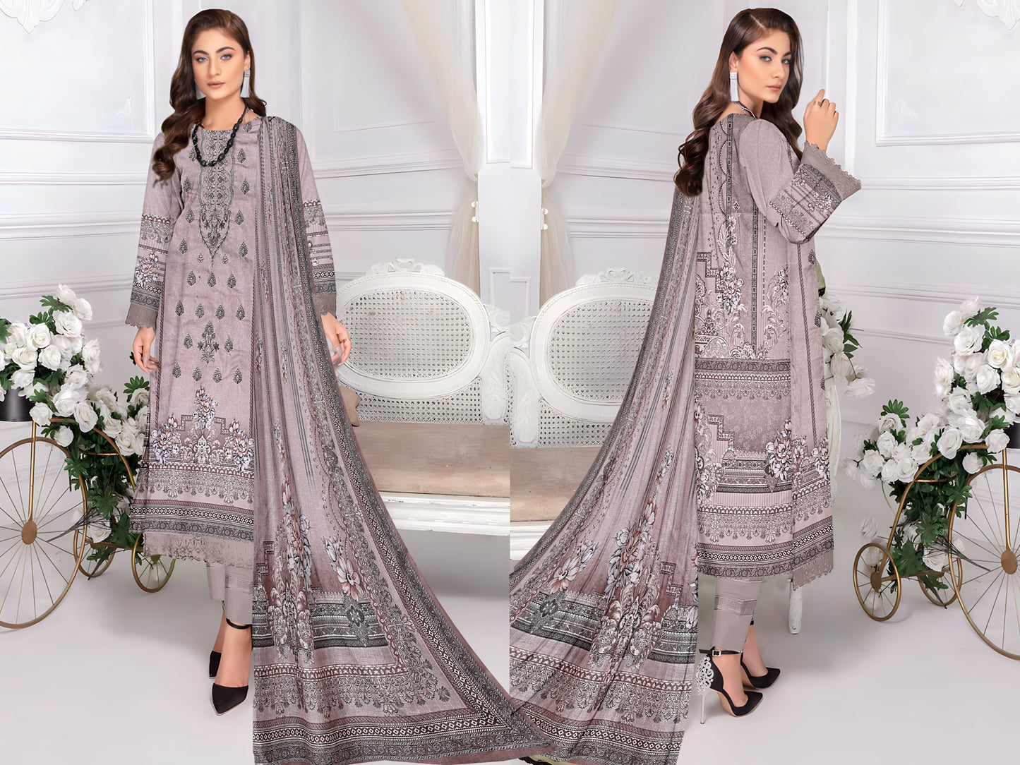 ABRISH-3 PC EMBROIDERED LAWN- LC-AB-1001